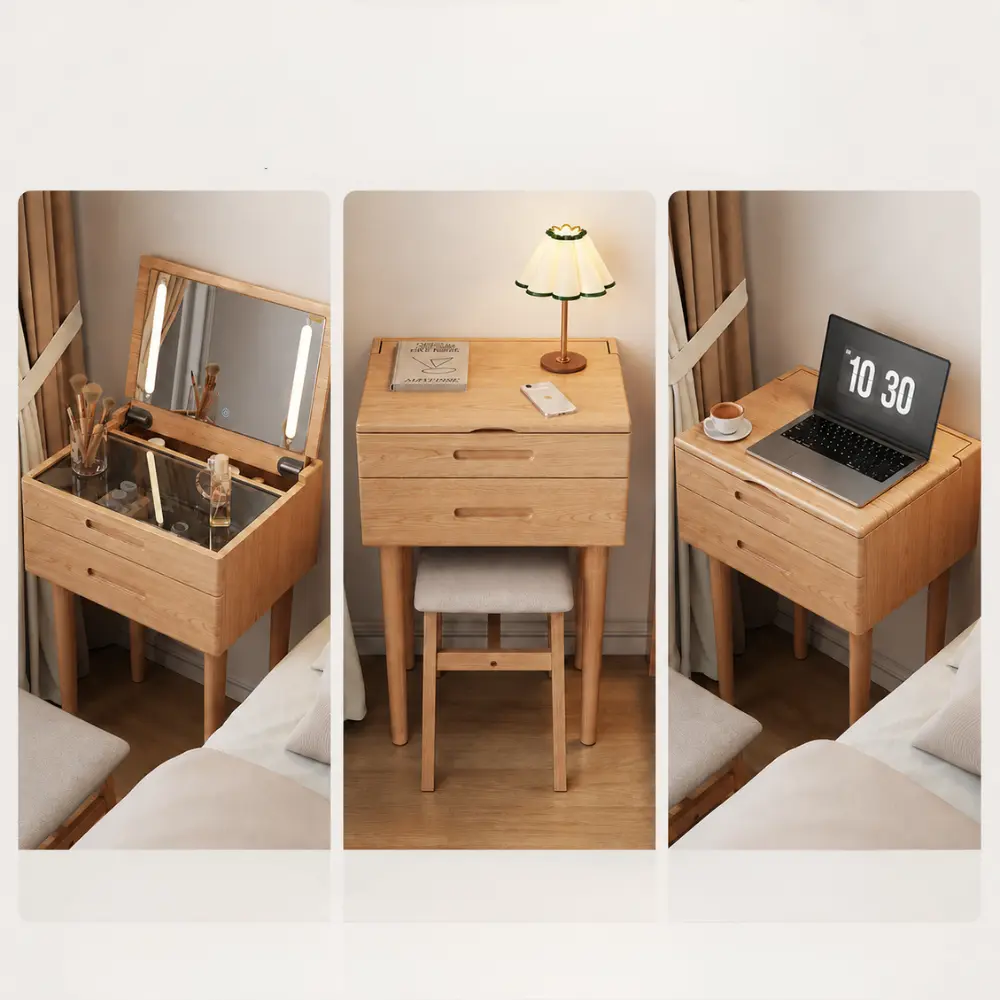 Usage polyvalent : coiffeuse, bureau ou table de chevet