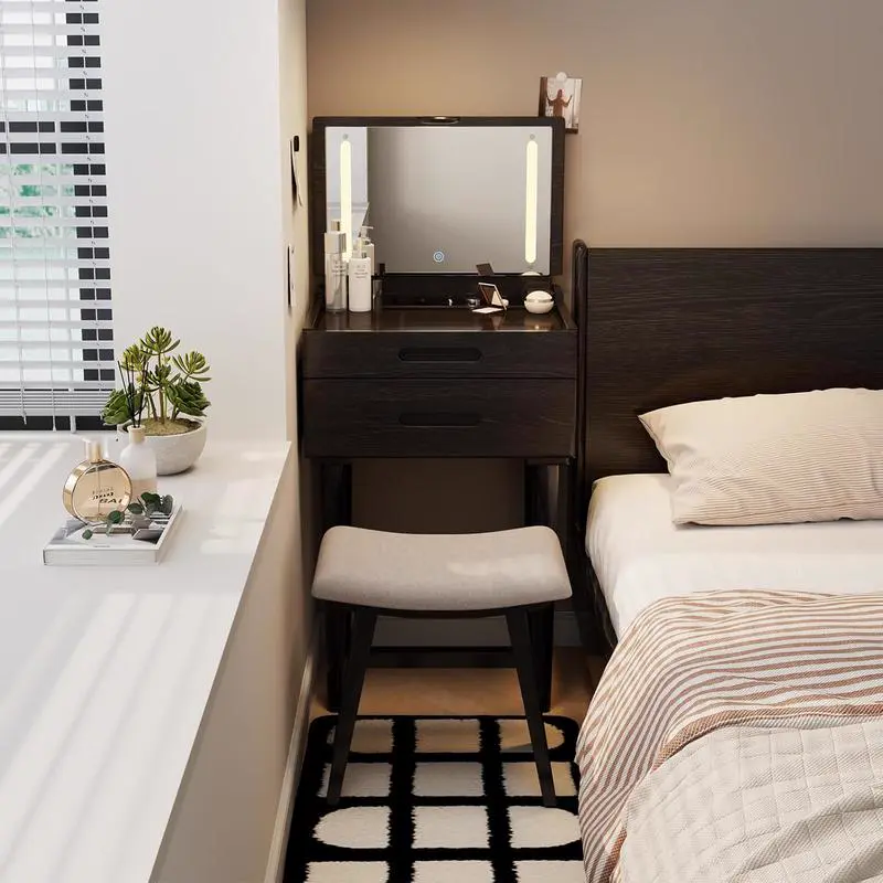 Coiffeuse fine MILWOOD avec miroir LED — vue 12