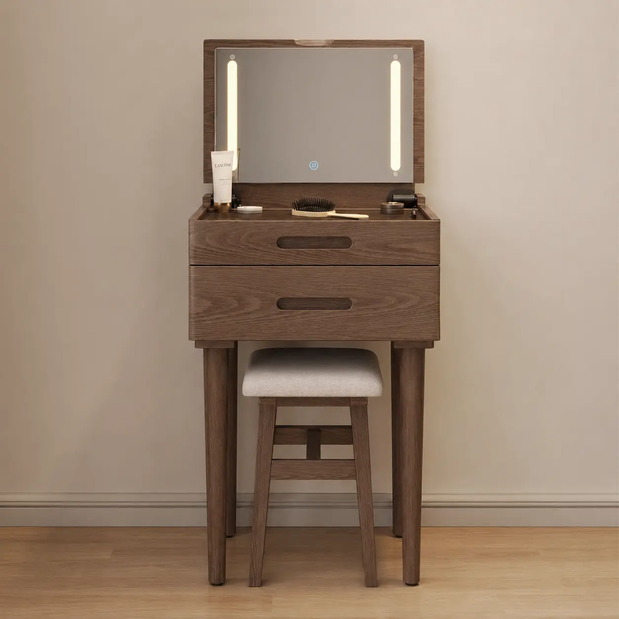 Coiffeuse fine MILWOOD avec miroir LED — vue 2
